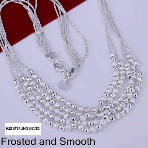 ***STUNNING*** HALLMARKED 925 STERLING SILVER FROSTED AND SMOOTH NECKLACE - SHIPPING R50.00